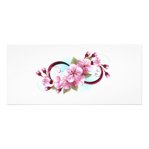 Unendlichkeit mit Sakura Blossom-Blume Werbekarte