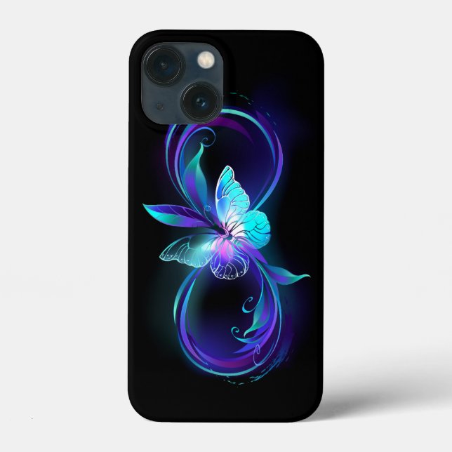 Unendlichkeit mit Zauberschmetterling glänzen Case-Mate iPhone Hülle (Rückseite)