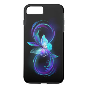 Unendlichkeit mit Zauberschmetterling glänzen Case-Mate iPhone Hülle