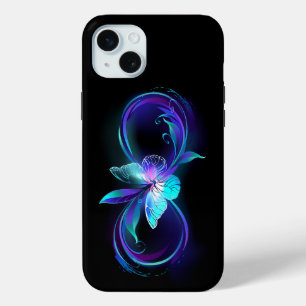 Unendlichkeit mit Zauberschmetterling glänzen Case-Mate iPhone Hülle