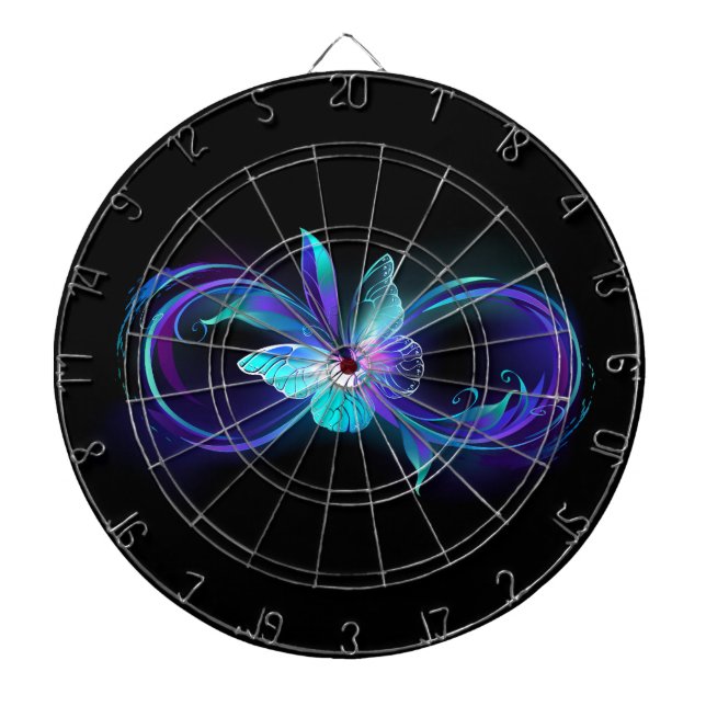 Unendlichkeit mit Zauberschmetterling glänzen Dartscheibe (vorne)