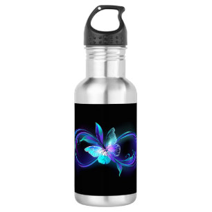 Unendlichkeit mit Zauberschmetterling glänzen Edelstahlflasche