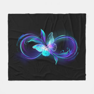 Unendlichkeit mit Zauberschmetterling glänzen Fleecedecke