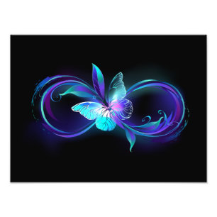 Unendlichkeit mit Zauberschmetterling glänzen Fotodruck