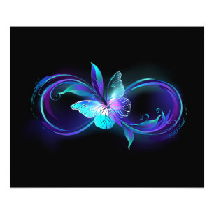 Unendlichkeit mit Zauberschmetterling glänzen Fotodruck