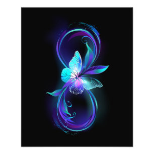 Unendlichkeit mit Zauberschmetterling glänzen Fotodruck