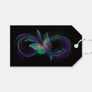 Unendlichkeit mit Zauberschmetterling glänzen Geschenkanhänger