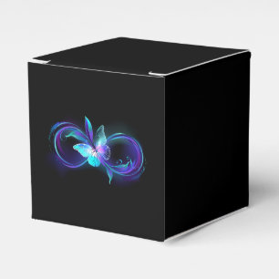 Unendlichkeit mit Zauberschmetterling glänzen Geschenkschachtel