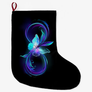 Unendlichkeit mit Zauberschmetterling glänzen Großer Weihnachtsstrumpf