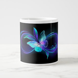 Unendlichkeit mit Zauberschmetterling glänzen Jumbo-Tasse