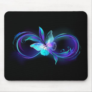 Unendlichkeit mit Zauberschmetterling glänzen Mousepad