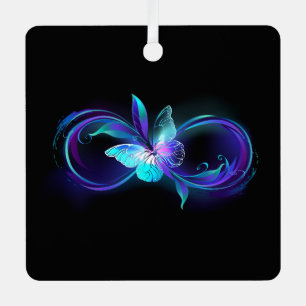 Unendlichkeit mit Zauberschmetterling glänzen Ornament Aus Metall