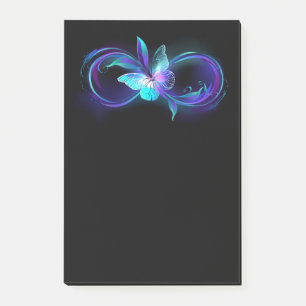 Unendlichkeit mit Zauberschmetterling glänzen Post-it Klebezettel