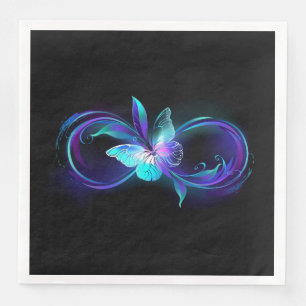 Unendlichkeit mit Zauberschmetterling glänzen Serviette