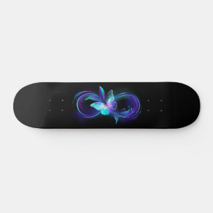 Unendlichkeit mit Zauberschmetterling glänzen Skateboard