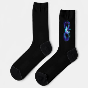 Unendlichkeit mit Zauberschmetterling glänzen Socken