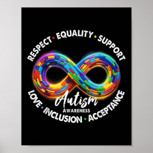 Unendlichkeit Symbol Autismus Bewusstsein Respekt  Poster