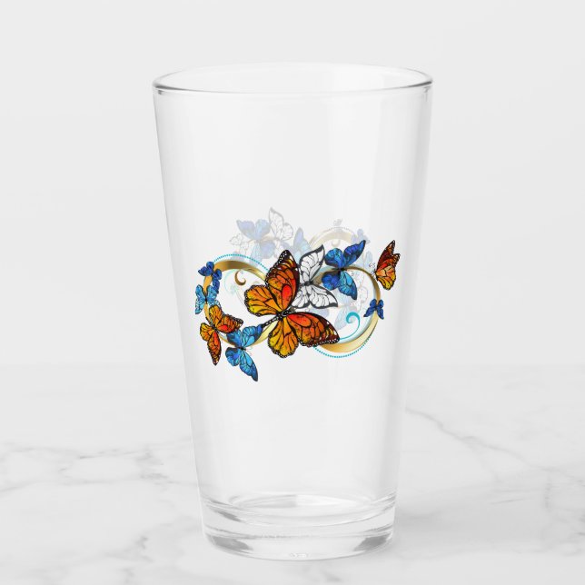 Unendlichkeit von Monarchfalter Glas (Vorderseite)