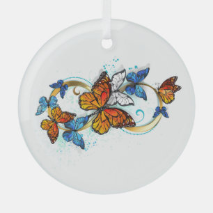 Unendlichkeit von Monarchfalter Ornament Aus Glas