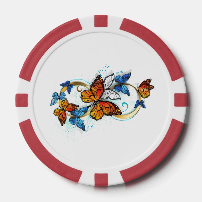 Unendlichkeit von Monarchfalter Pokerchips (Vorderseite)