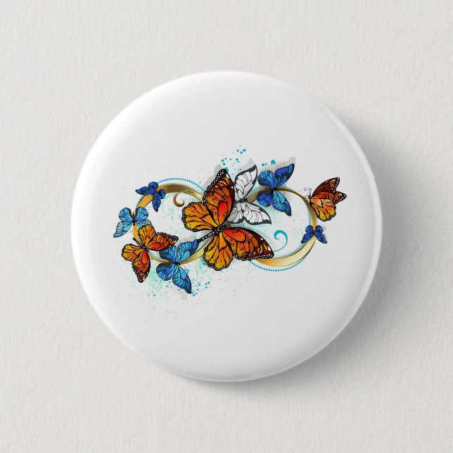 Unendlichkeit von Monarchfaltern Button (Vorderseite)
