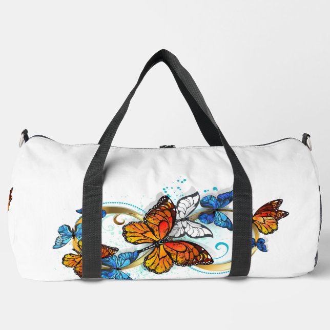 Unendlichkeit von Monarchfaltern Duffle Bag (Vorderseite)