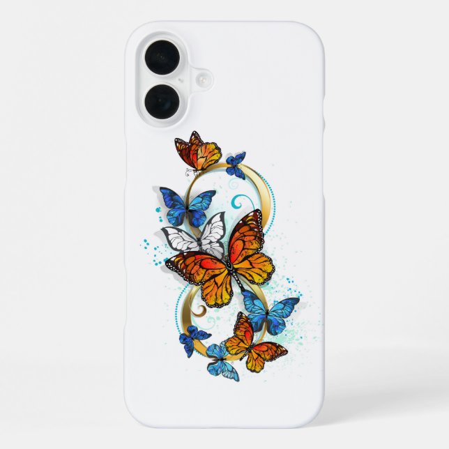 Unendlichkeit von Monarchfaltern iPhone 16 Plus Hülle (Rückseite)