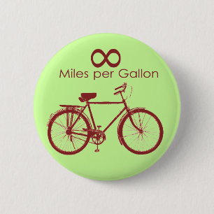 Unendlichkeits-Meilen pro Gallonen-Fahrrad-Knopf Button