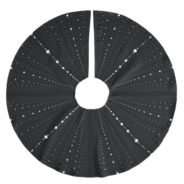 Unendlichkeits-Raum-Punkte - Schwarz Polyester Weihnachtsbaumdecke (Vorderseite)
