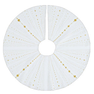 Unendlichkeits-Raum punktiert 2 -weiß und Gold Polyester Weihnachtsbaumdecke