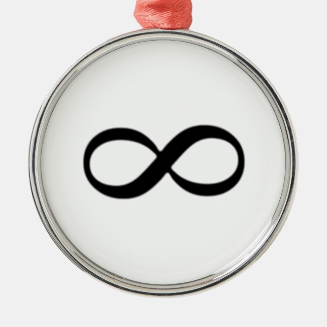 Unendlichkeits-Symbol Silbernes Ornament (Vorne)