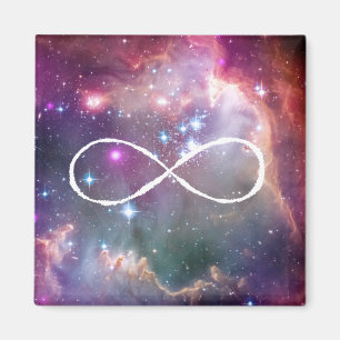 Unendlichkeitsschleife und Galaxien-Hipster-Hinter Magnet