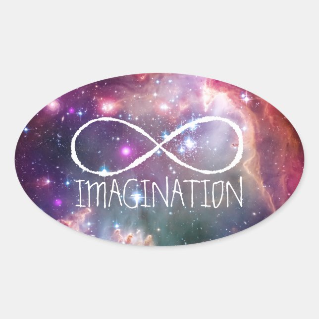 Unendlichkeitsschleife und Galaxien-Hipster-Hinter Ovaler Aufkleber (Vorderseite)