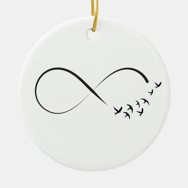 Unendlichkeitsschwalbensymbol Keramikornament (Vorne)