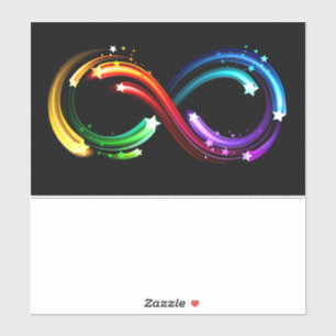 Unendlichkeitssymbol aus Regenbogenkometen Aufkleber