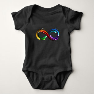 Unendlichkeitssymbol aus Regenbogenkometen Baby Strampler