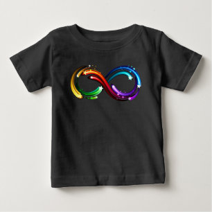 Unendlichkeitssymbol aus Regenbogenkometen Baby T-shirt