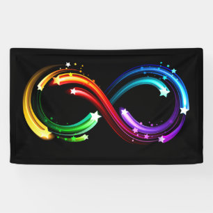 Unendlichkeitssymbol aus Regenbogenkometen Banner