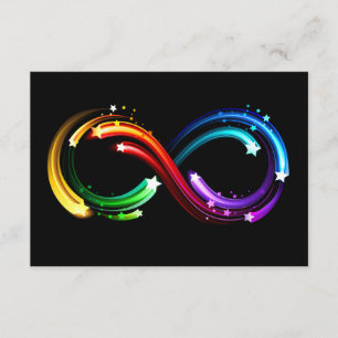 Unendlichkeitssymbol aus Regenbogenkometen Begleitkarte