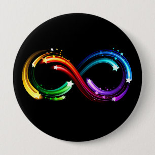 Unendlichkeitssymbol aus Regenbogenkometen Button