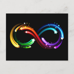Unendlichkeitssymbol aus Regenbogenkometen Einladungspostkarte