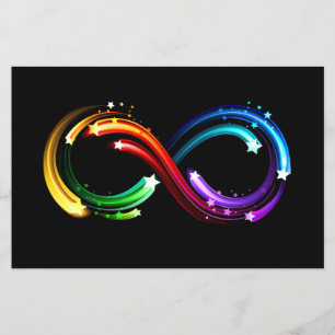 Unendlichkeitssymbol aus Regenbogenkometen Flyer
