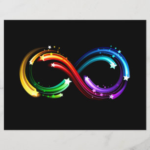 Unendlichkeitssymbol aus Regenbogenkometen Flyer