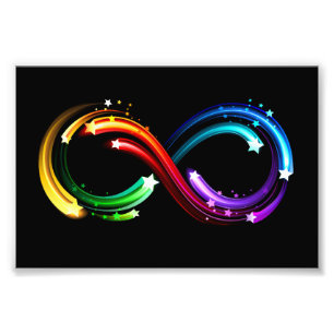 Unendlichkeitssymbol aus Regenbogenkometen Fotodruck