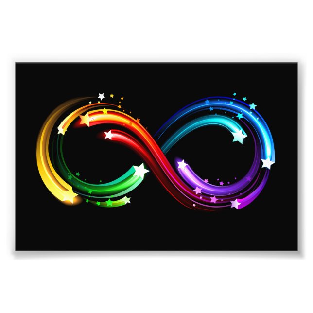 Unendlichkeitssymbol aus Regenbogenkometen Fotodruck (Vorne)