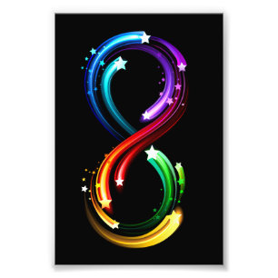Unendlichkeitssymbol aus Regenbogenkometen Fotodruck