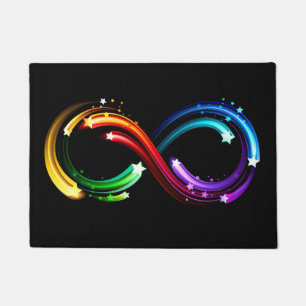 Unendlichkeitssymbol aus Regenbogenkometen Fußmatte