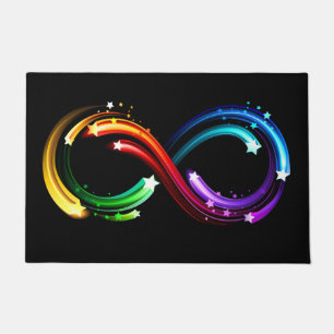 Unendlichkeitssymbol aus Regenbogenkometen Fußmatte