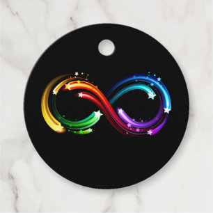 Unendlichkeitssymbol aus Regenbogenkometen Geschenkanhänger