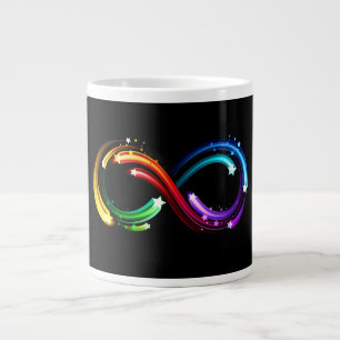 Unendlichkeitssymbol aus Regenbogenkometen Jumbo-Tasse